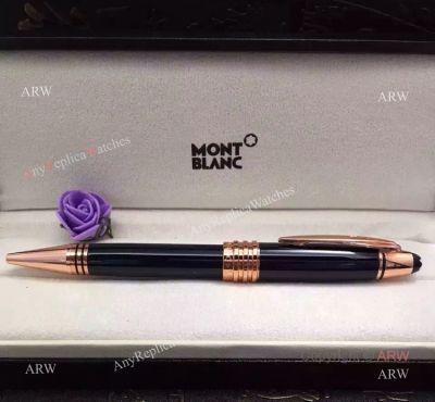 Montblanc JFK Replica Ballpoint Pen Black Resin & Rose Gold